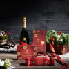Champagne & Holiday Cracker Gift Set, holiday gift, holiday, christmas gift, christmas, gourmet gift, gourmet, champagne gift, champagne