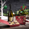 Christmas Champagne & Truffle Gift, champagne, champagne gift, sparkling wine,  sparkling wine gift, christmas gift, christmas, holiday, holiday gift, christmas champagne gift, chocolate gift, chocolate