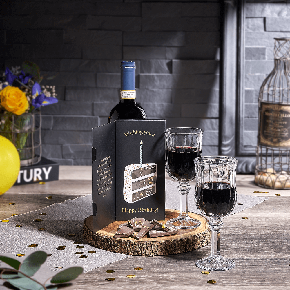 Birthday Bash Wine &amp; Chocolate Gift, birthday gift, birthday, chocolate gift, chocolate, wine gift, wine, Canada delivery