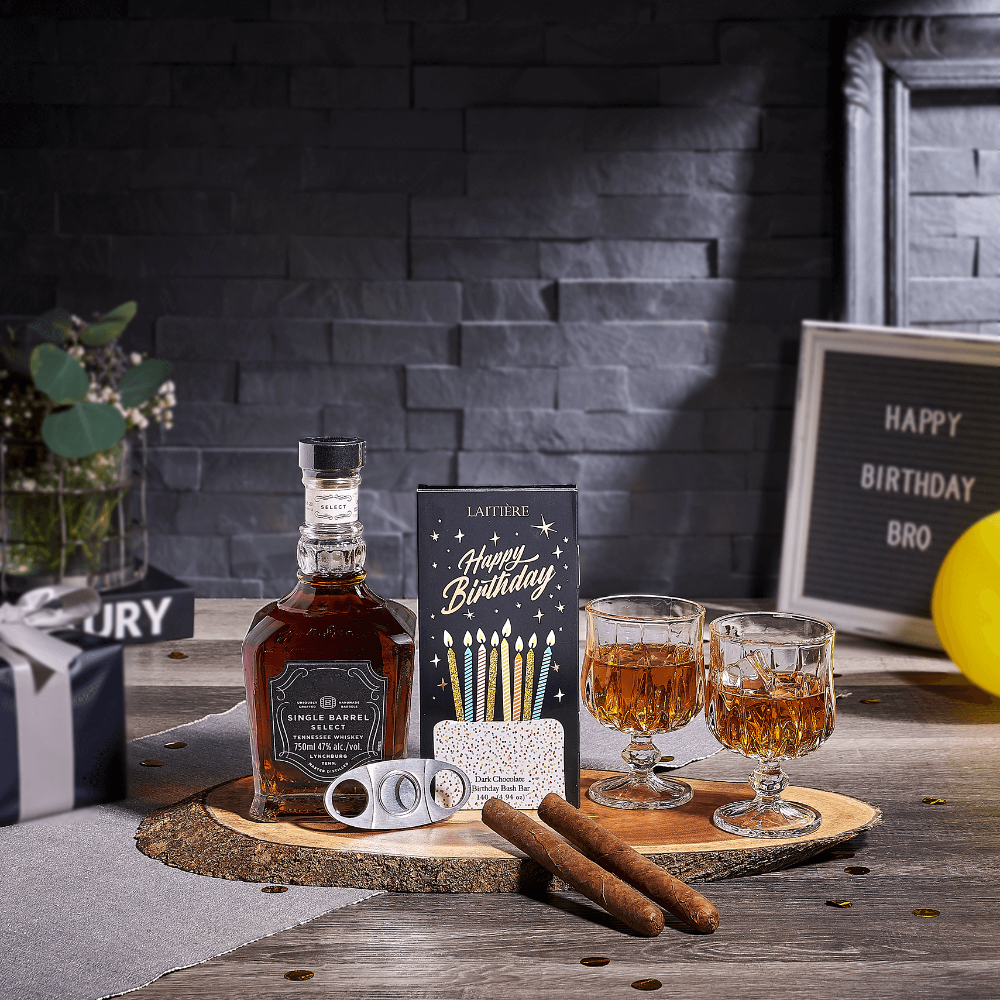 Birthday Spirits &amp; Cigar Gift, birthday gift, birthday, liquor gift, liquor, cigar gift, cigar, Canada delivery