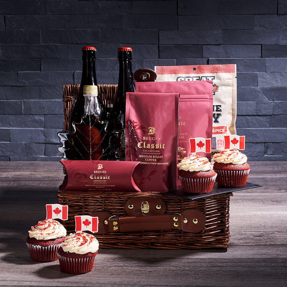 Canada Day Cupcake & Picnic Gift. gourmet gift, gourmet, beer gift, beer, canada day gift, canada day