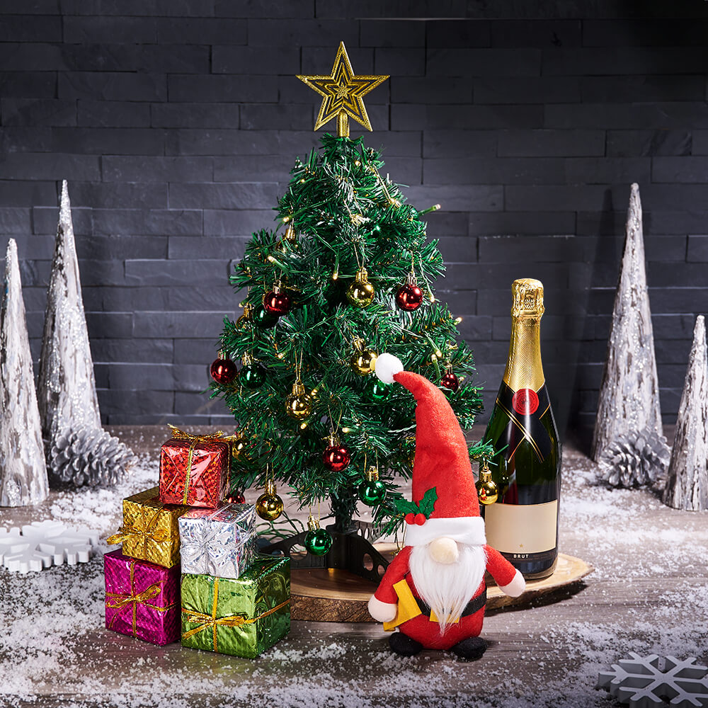 Champagne &amp; Christmas Tree Gift Set, christmas gift, christmas, holiday gift, holiday, champagne gift, champagne