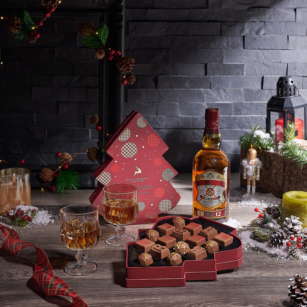 Chocolate & Liquor Holiday Gift Set – Christmas gift baskets
