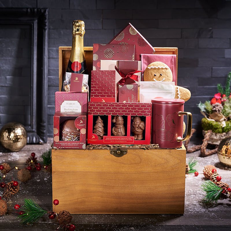 Christmas Bubbly Treasure Gift, christmas gift, christmas, holiday gift, holiday, gourmet gift, gourmet, champagne gift, champagne, sparkling wine gift, sparkling wine
