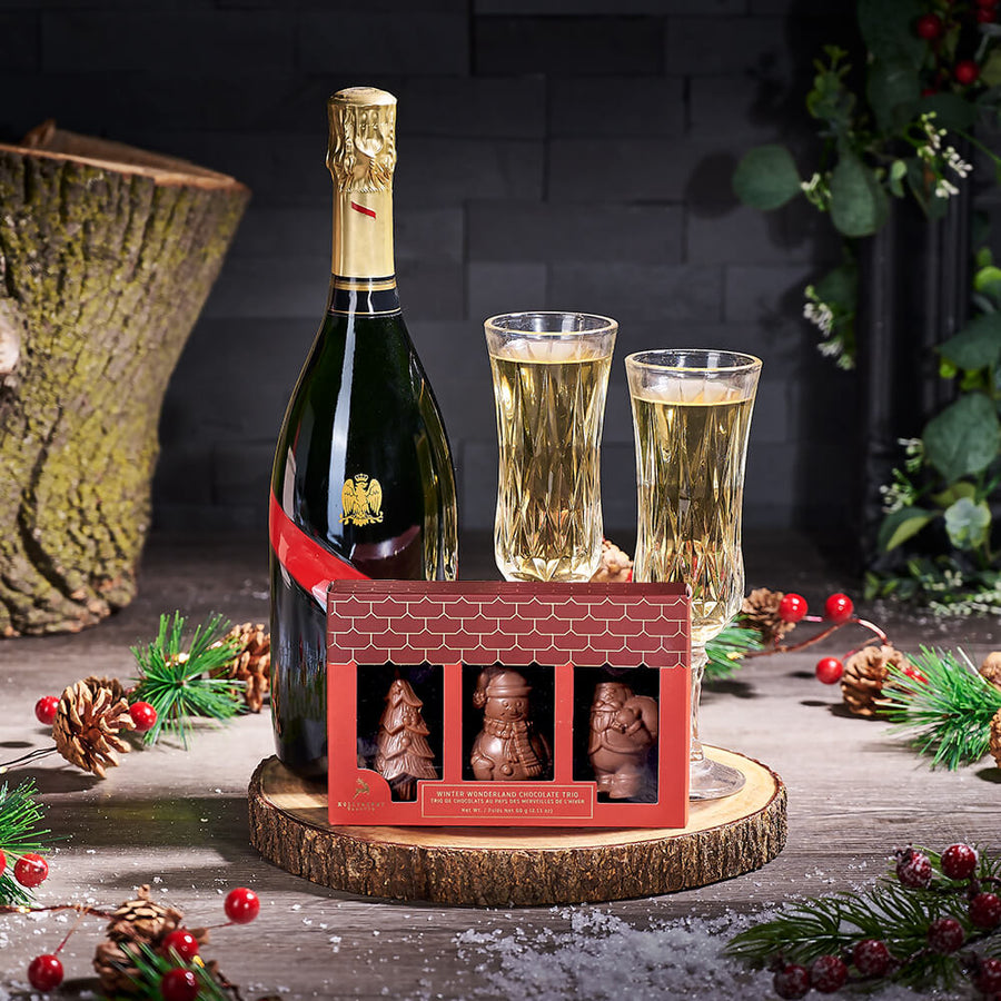Christmas Champagne for Sharing Gift, christmas gift, christmas, holiday gift, holiday, gourmet gift, gourmet, champagne gift, champagne, sparkling wine gift, sparkling wine