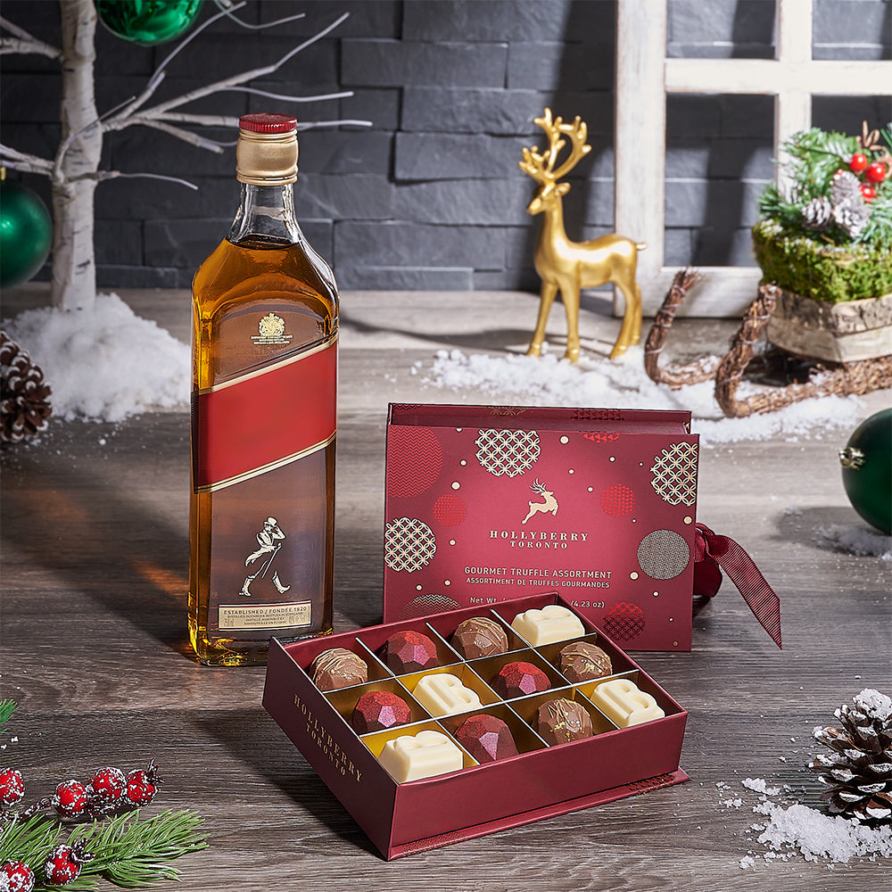 Christmas Liquor &amp; Truffle Gift, christmas gift, christmas, liquor gift, liquor, chocolate gift, chocolate, Canada delivery