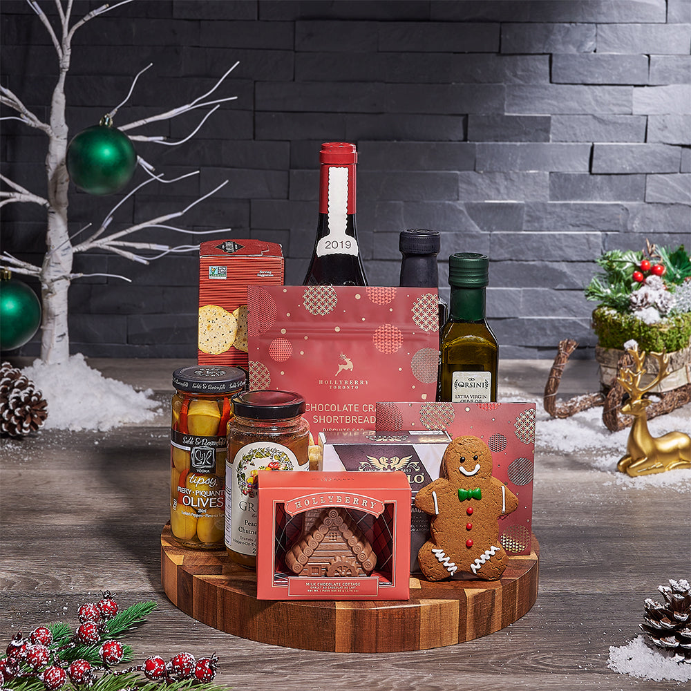 Christmas Wine & Chocolate Gift Board, chocolate gift, chocolate, wine gift, wine, christmas gift, christmas, Canada delivery