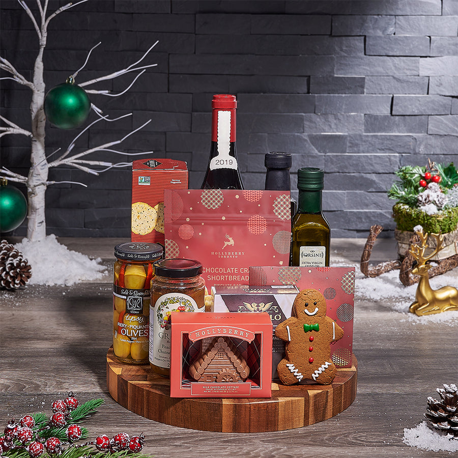 Christmas Wine & Chocolate Gift Board, chocolate gift, chocolate, wine gift, wine, christmas gift, christmas, Canada delivery