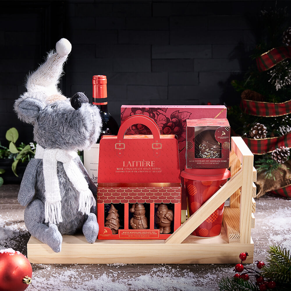 Hot Cocoa To Go Gift, christmas gift, christmas, gourmet gift, gourmet, wine gift, wine, holiday gift, holiday