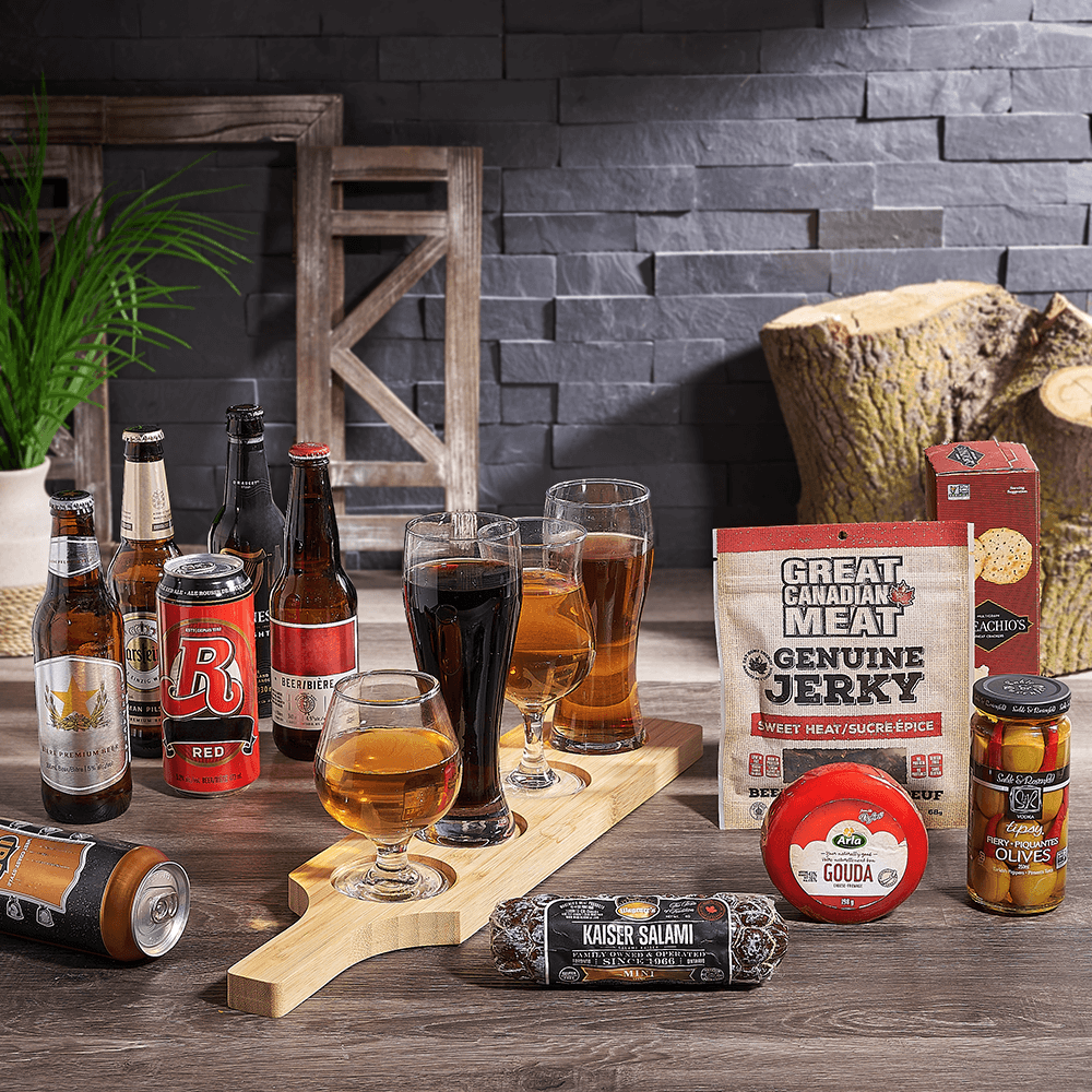 Meat & Cheese Beer Flight Gift, beer gift, beer, beer flight gift, beer flight, charcuterie git, charcuterie, Canada delivery