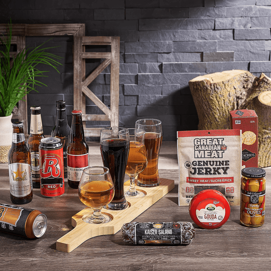 Meat & Cheese Beer Flight Gift, beer gift, beer, beer flight gift, beer flight, charcuterie git, charcuterie, Canada delivery
