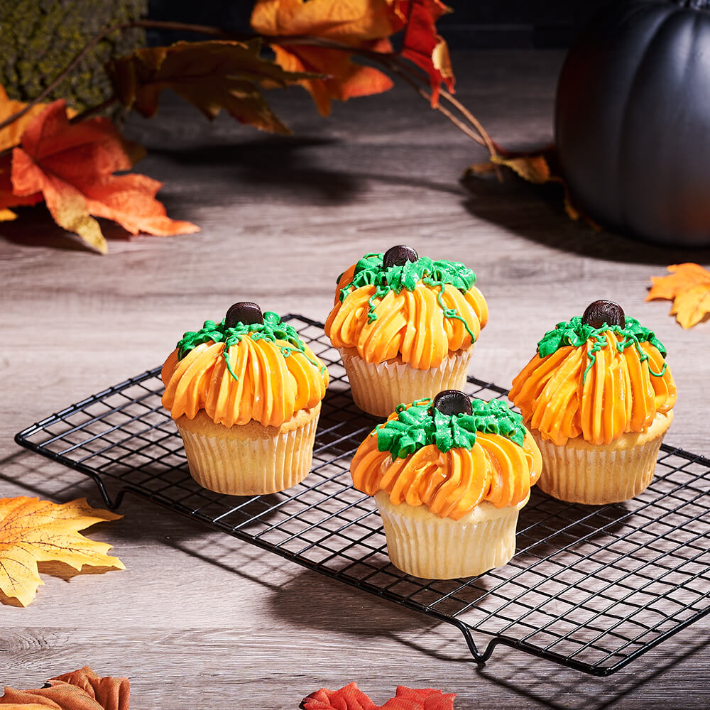 Pumpkin Cupcakes, gourmet gift, gourmet, baked goods gift, baked goods, bakery gift, bakery, seasonal gift, seasonal