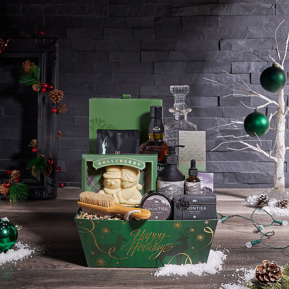 Spirits & Christmas Spa Gift, liquor gift, liquor, spa gift, spa, bath gift, bath, decanter gift, decanter, Canada delivery