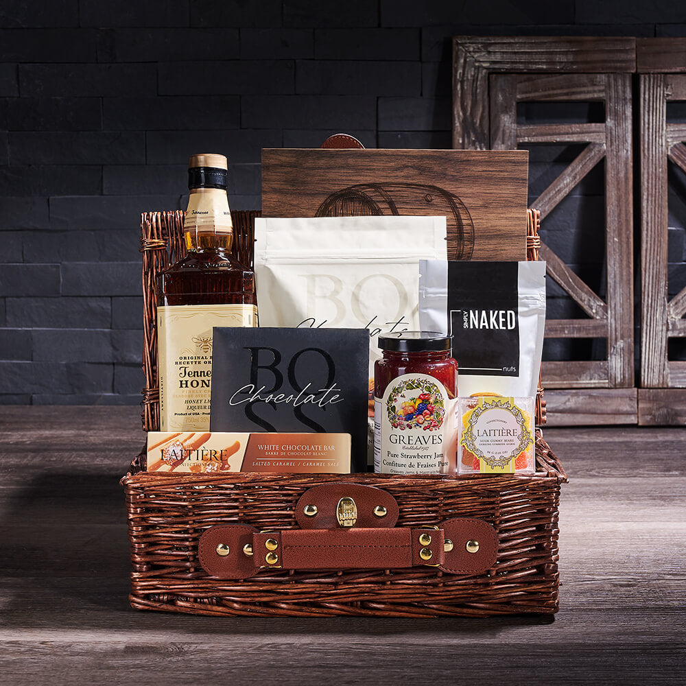 Spirits &amp; Gourmet Variety Gift Basket , liquor gift, liquor, gourmet gift, gourmet, chocolate gift, chocolate