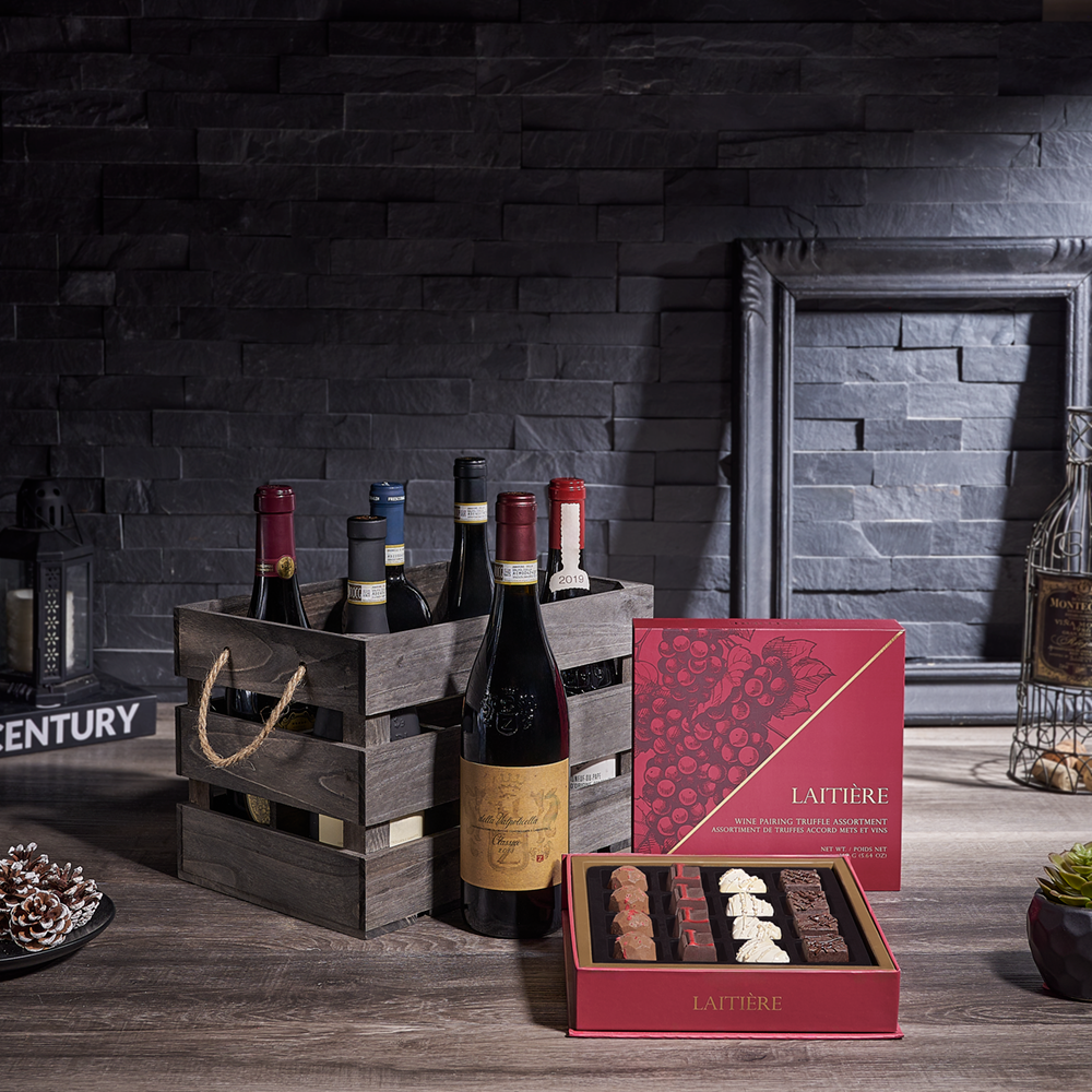 Wine & Chocolate Pairing Gift - Vintage Premium Wines, wine gift, wine, chocolate gift, chocolate, Canada delivery