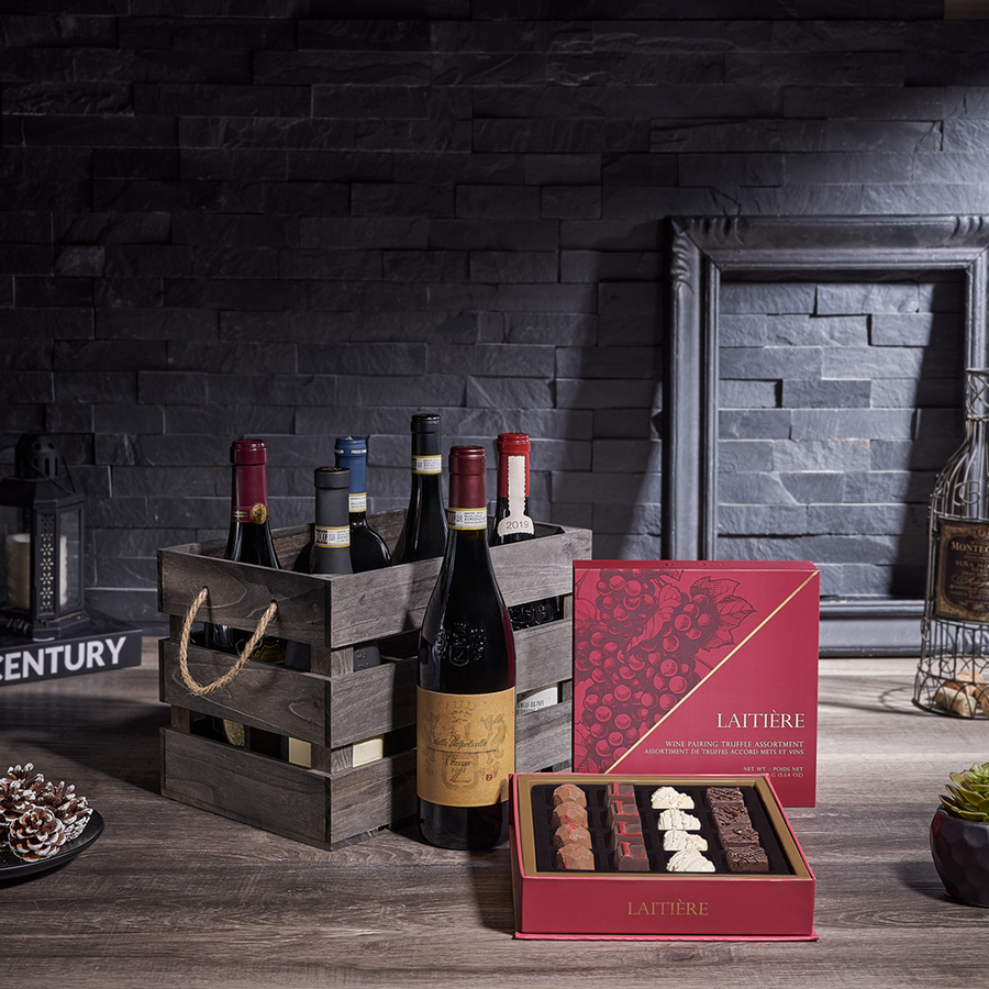 Wine & Chocolate Pairing Gift - Vintage Premium Wines, wine gift, wine, chocolate gift, chocolate, Canada delivery