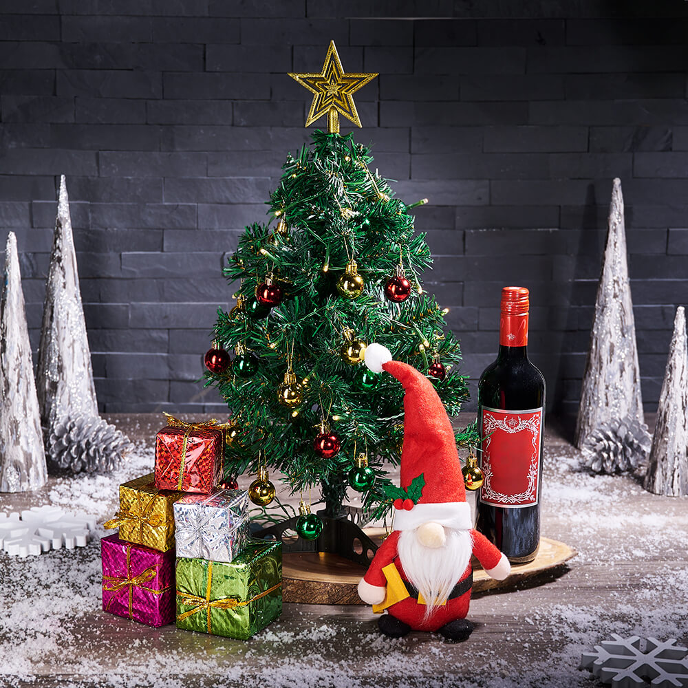 Wine &amp; Christmas Tree Gift Set, wine gift, wine, christmas gift, christmas, holiday gift, holiday
