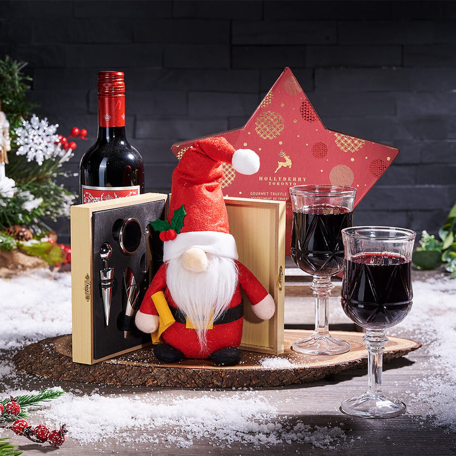 Wine with Mr. Claus Gift, wine gift, wine, christmas gift, christmas, holiday gift, holiday, gourmet gift, gourmet