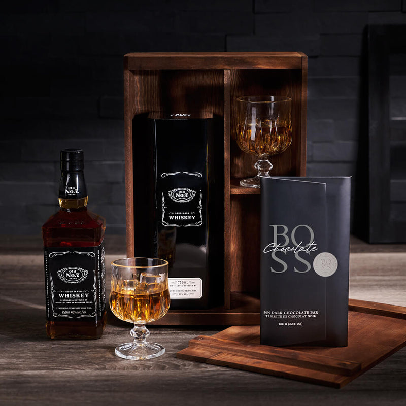 Chocolate & Spirits Gift Box for Two, liquor gift, liquor, chocolate gift, chocolate, gourmet gift, gourmet