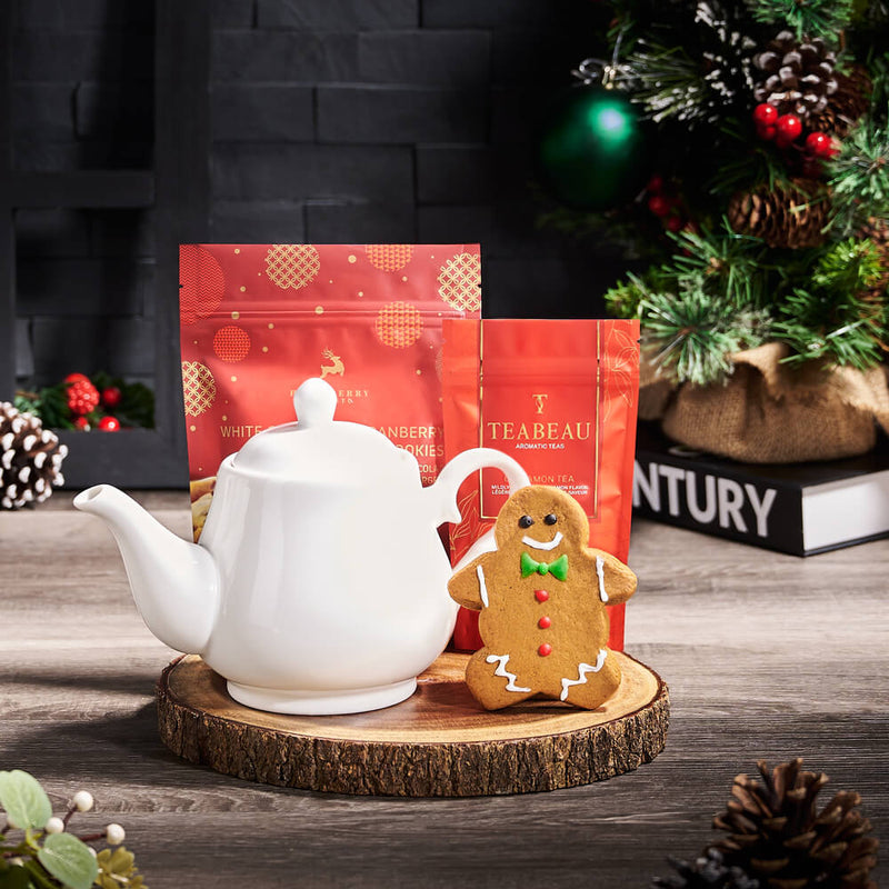 Christmas Tea Time Gift Set, christmas gift basket, christmas gift, christmas, holiday gift basket, holiday gift, holiday, gourmet gift basket, gourmet gift, gourmet, gift