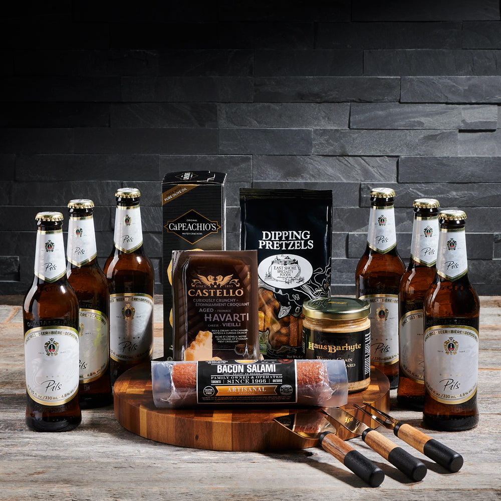 Bold Appetizer &amp; Beer Spread, cheese gifts, salami gifts, beer gifts