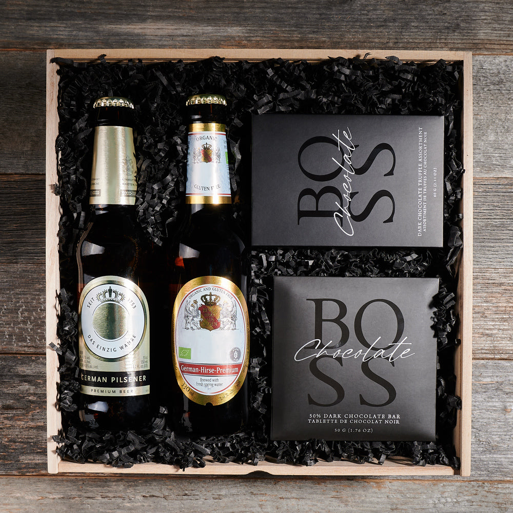 Brews &amp; Bonbons Gift Box, gifts for men, beer gifts, chocolate gifts