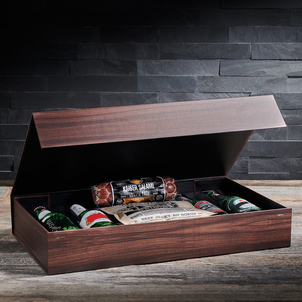 Protein & Beer Gift Box, beer gifts, beef jerky, salami