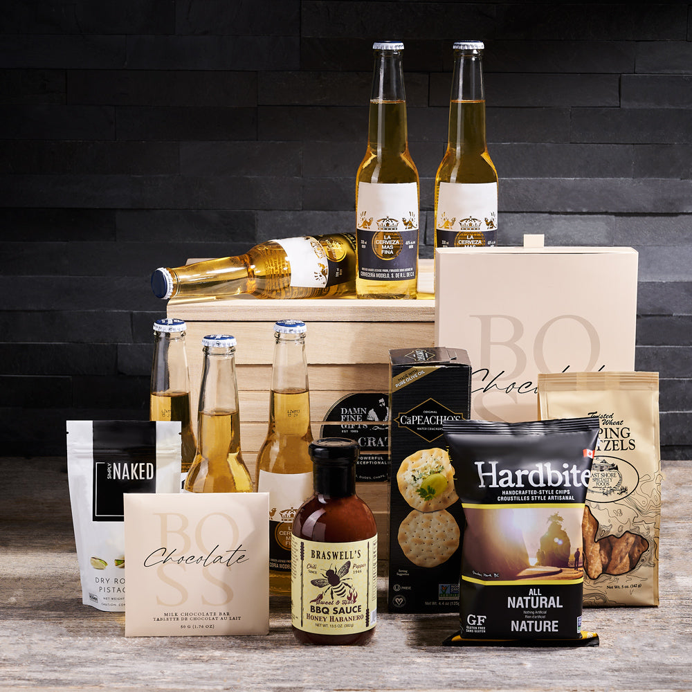Corona & Snacks BroCrate, beer gifts, gourmet gifts, snacks