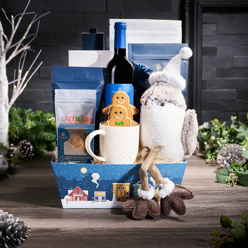 Holiday Bird Wine Gift, wine gift, wine, gourmet gift, gourmet, christmas gift, christmas, holiday gift, holiday, chocolate gift, chocolate