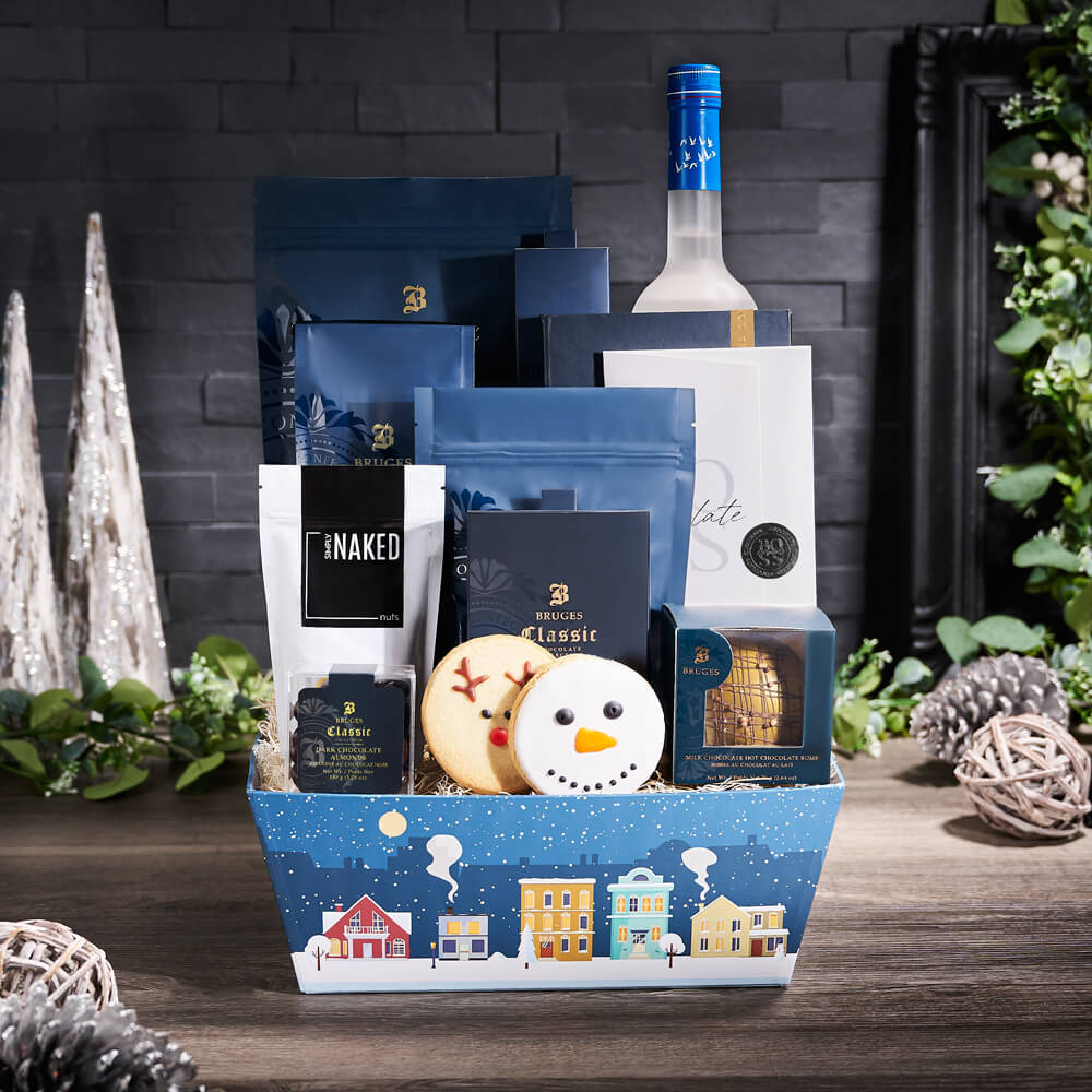 Holiday Variety Chocolate & Spirits Gift, christmas gift, christmas, holiday gift, holiday, liquor gift, liquor, coffee gift, coffee, gourmet gift, gourmet