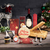 Jolly Holiday Wine & Piano Cheese Board, christmas gift, christmas, gourmet gift, gourmet, holiday gift, holiday, wine gift, wine,