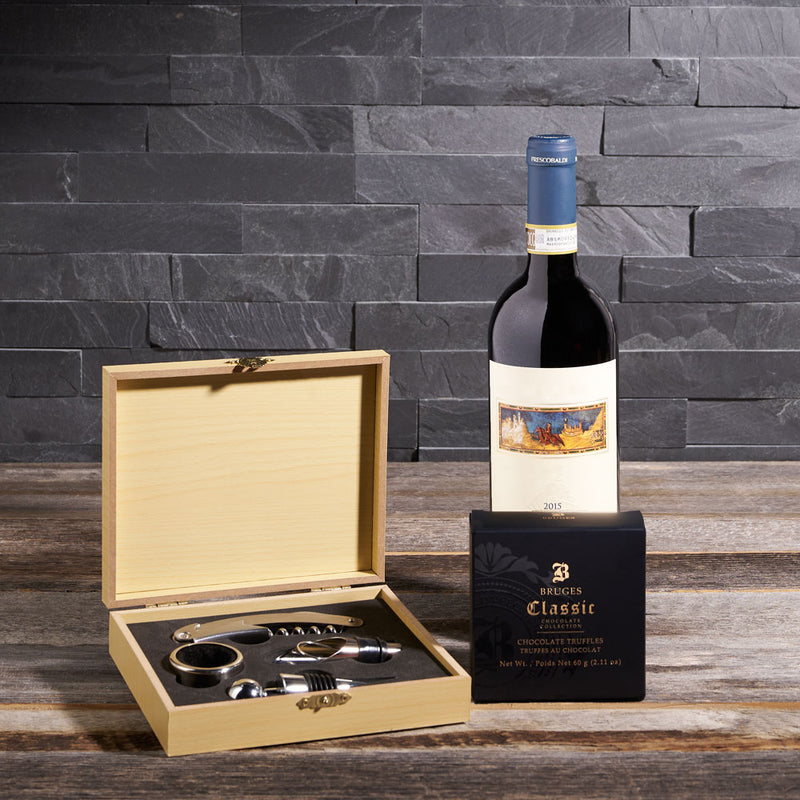 Wine Lover’s Treat, wine gift baskets, gourmet gifts, gifts, wine, truffles, chocolate, Canada Delivery