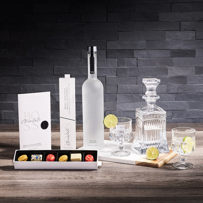 Ritzy Decanter Gift Set, liquor gift, liquor, chocolate gift, decanter set gift, decanter gift, decanter, fathers day, fathers day gift