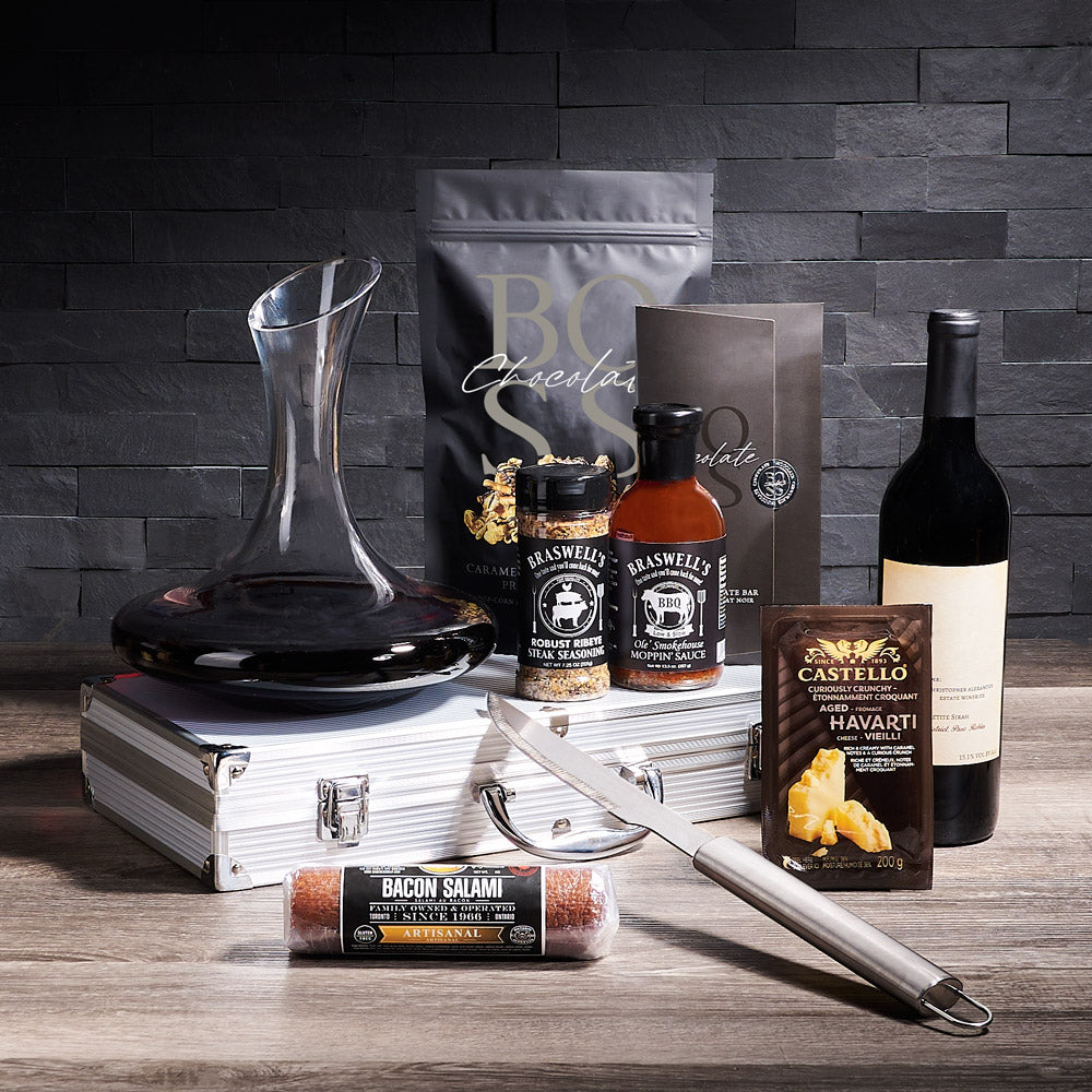 Full Grilling &amp; Wine Gift Set, wine gift, grilling gift, wine, grilling, bbq, bbq gift, barbecue, barbecue gift, summer gift