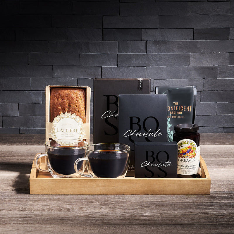 Coffee Break for Two, coffee gift, coffee, breakfast gift, breakfast, gift tray, gift basket