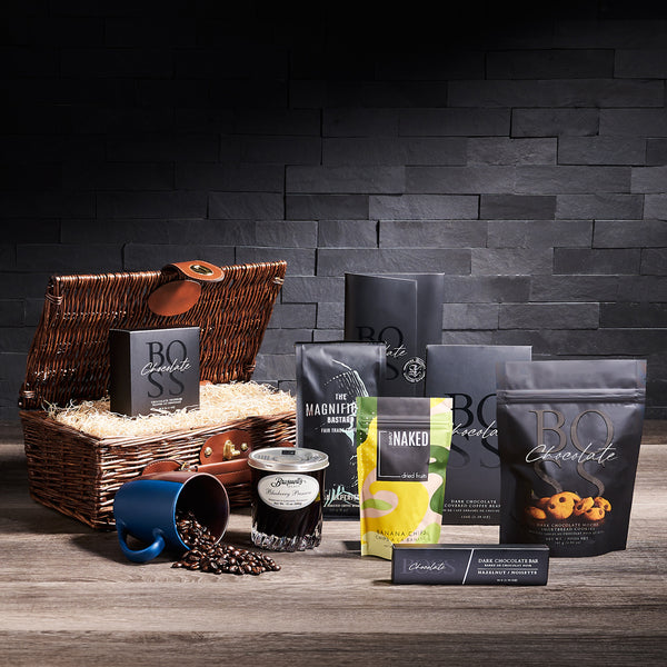 Gourmet Coffee Break Gift Basket, coffee gift, coffee, gourmet gift, gourmet, chocolate gift, chocolate
