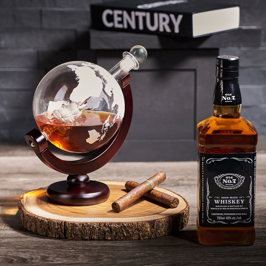 Wayfarer Gift Set, liquor gift, liquor, decanter gift, decanter, cigar gift, cigars, fathers day, fathers day gift