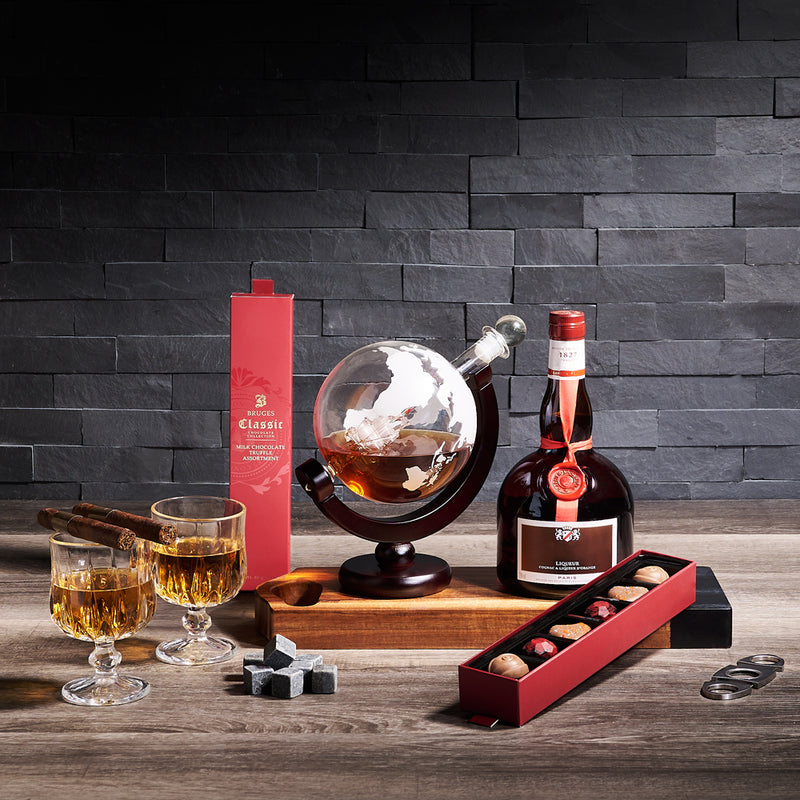 Grand Respite Decanter Gift, liquor gift, liquor, chocolate gift, chocolate, decanter, decanter gift set, fathers day gift, fathers day