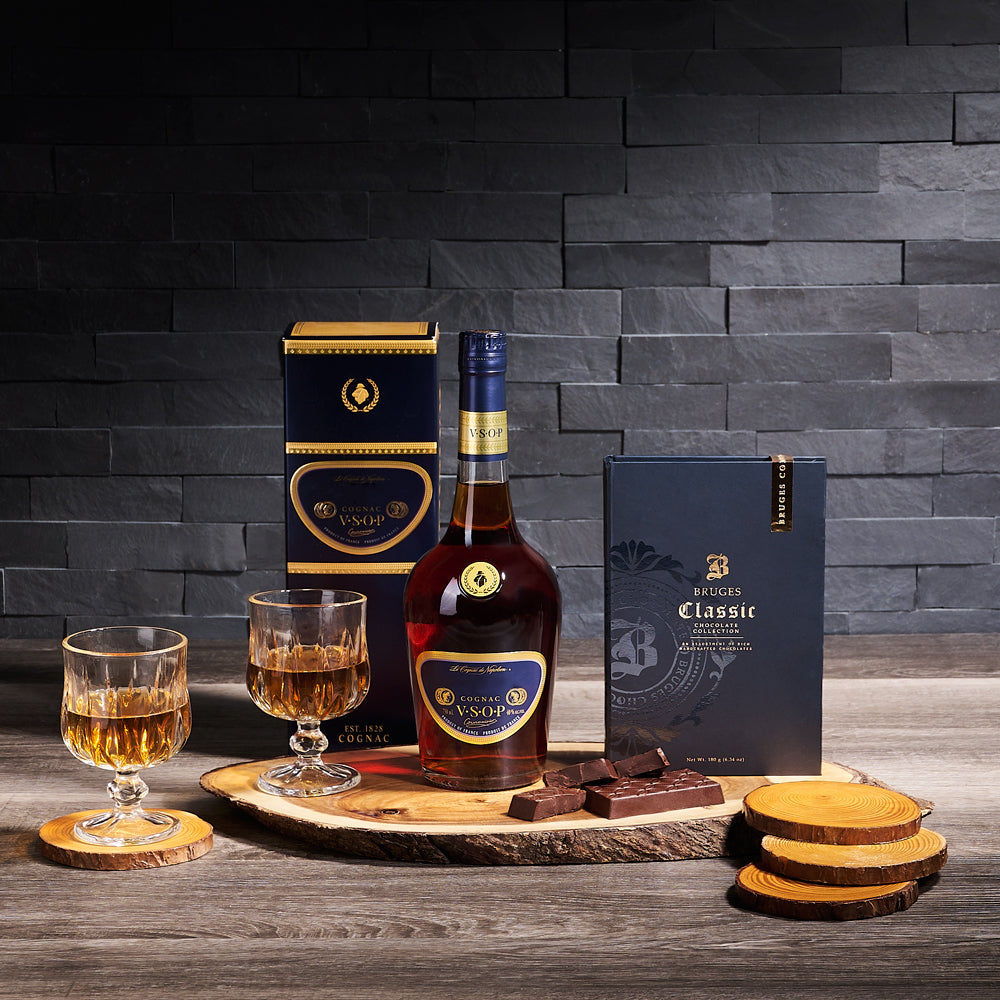 Complete Cognac & Chocolate Gift, liquor gift, liquor, chocolate gift, chocolate, gourmet gift, gourmet