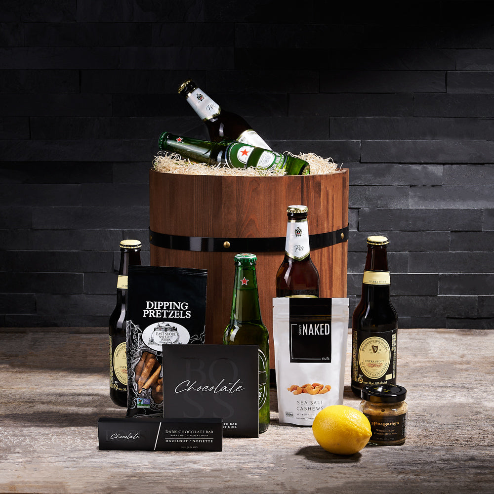 Good Times Roll Beer Barrel, beer gift, gourmet gift, nuts, st patricks day
