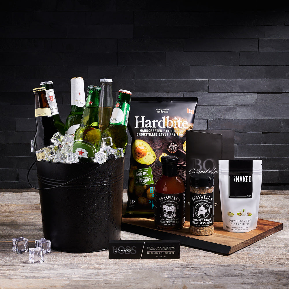anniversary gift crate with wine gourmet foods and sweets