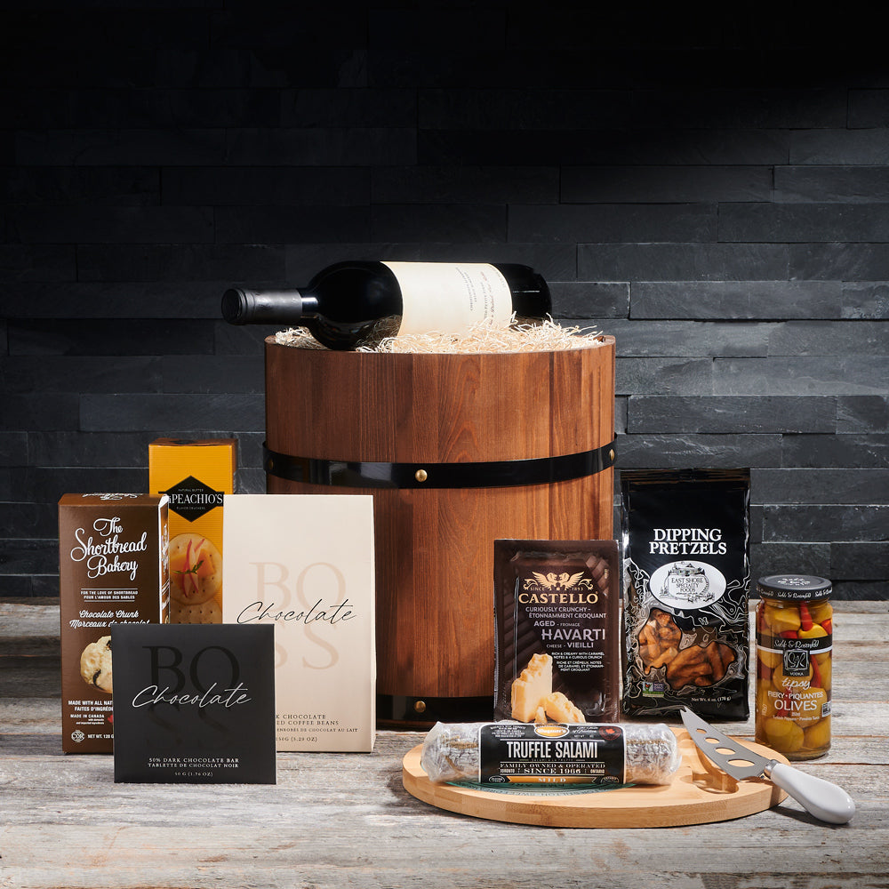 The Picnic Gift Crate For Him, gourmet gift, wine gift, romantic gift for him