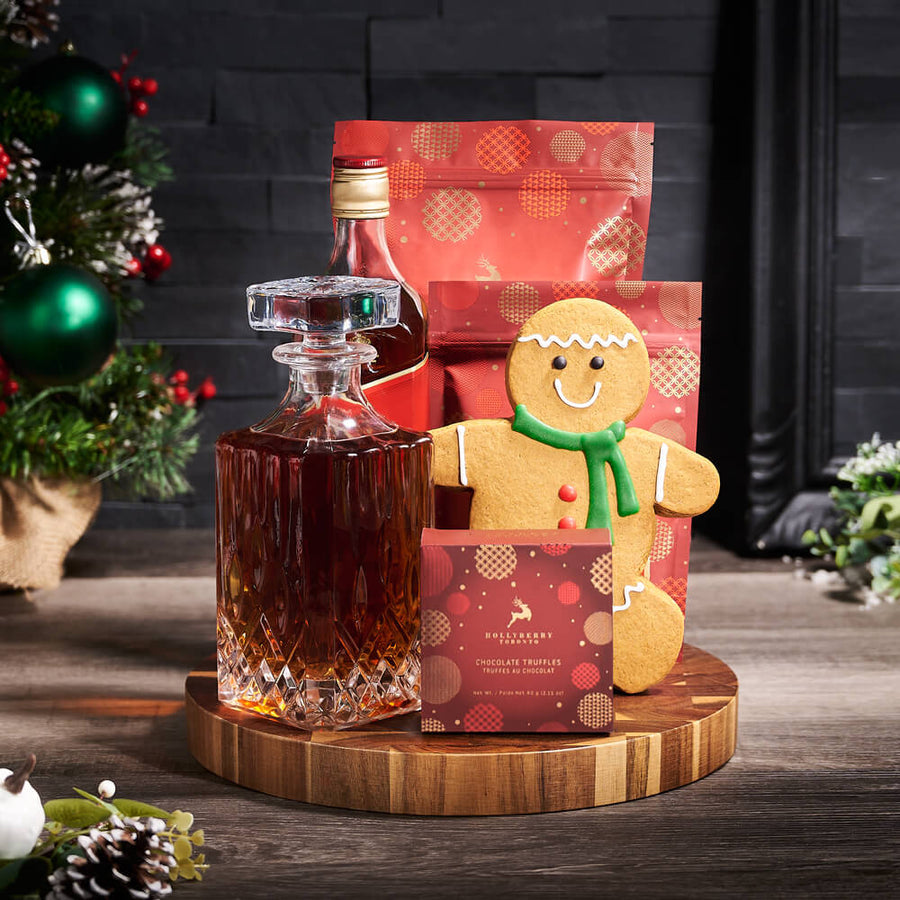 Spirits of the Season Gingerbread Gift, liquor gift, liquor, christmas gift, christmas, holiday gift, holiday, cookie gift, cookie