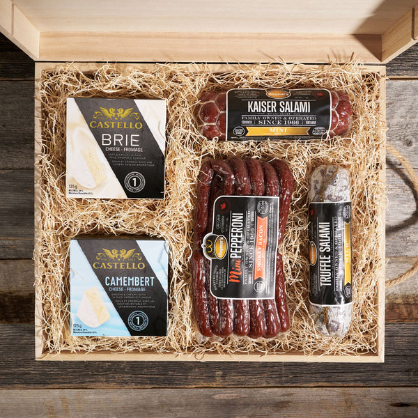 The Rustic Meat & Cheese Bro Crate, gift baskets