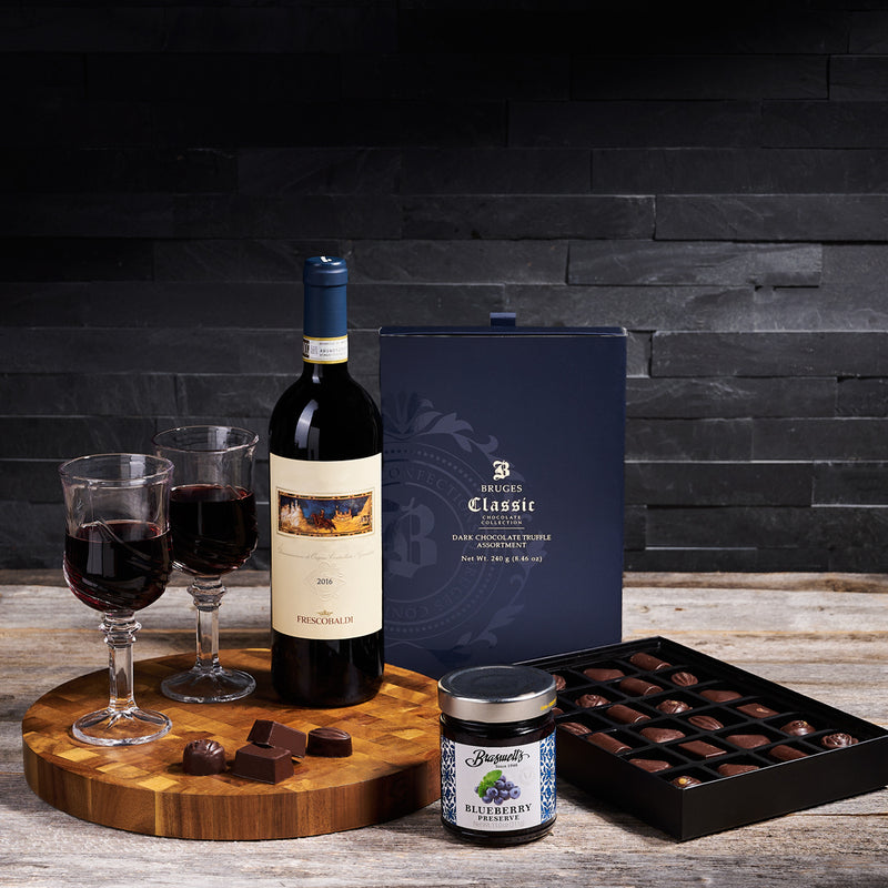 Wine & Snacks Gift For Him, wine gift, gourmet gift, romantic gift